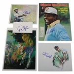 Lee Elder, Jim Dent, Calvin Peete(x2) & other Signed Neiman Prints & Sports Illustrated Magazine JSA ALOA