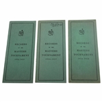 1955, 1957 & 1958 Records of the Masters Tournament Green Booklets (3)