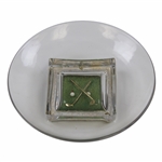 Classic Crossed Clubs with Golf Balls On Green Circular Glass Bowl/Dish