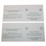 1998 & 1999 Unused Official U.S. Open Scorecards - Payne Stewart