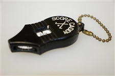 Vintage Black Score Caddy Keychain with Crossed Clubs - Crist Collection