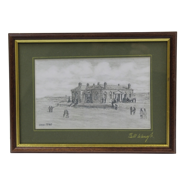 The Royal & Ancient Clubhouse Circa 1860 by Artist Bill Waugh - Signed Print - Framed