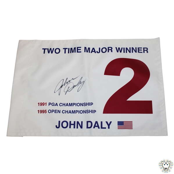 John Daly Signed 2 Time Major Winner Flag - Daly Collection JSA ALOA