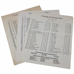1986 Masters Tournament Thursday, Friday & Sunday Official Pairing Sheets - Jack Nicklaus Winner