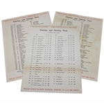 1958 Saturday & Two (2) 1960 Thursday Masters Tournament Official Pairing Sheets - Arnold Palmer Winner