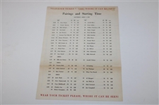 1958 Saturday & Two (2) 1960 Thursday Masters Tournament Official Pairing Sheets - Arnold Palmer Winner