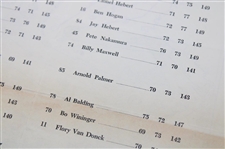 1958 Saturday & Two (2) 1960 Thursday Masters Tournament Official Pairing Sheets - Arnold Palmer Winner