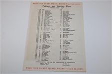 1958 Saturday & Two (2) 1960 Thursday Masters Tournament Official Pairing Sheets - Arnold Palmer Winner