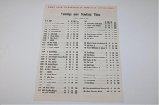 1962 & 1964 Masters Tournament Sunday Final Rd Official Pairing Sheets - Arnold Palmer Winner