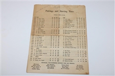 1962 & 1964 Masters Tournament Sunday Final Rd Official Pairing Sheets - Arnold Palmer Winner