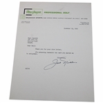 Jack Nicklaus Signed 1963 Macgregor Letter JSA ALOA