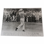 Bantam Ben Hogan In Action at The 1956 Masters Tournament Original AP Wire Photo