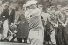 Bantam Ben Hogan In Action at The 1956 Masters Tournament Original AP Wire Photo