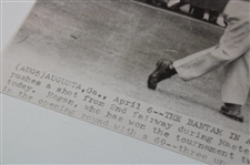 Bantam Ben Hogan In Action at The 1956 Masters Tournament Original AP Wire Photo