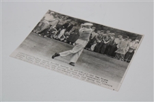 Bantam Ben Hogan In Action at The 1956 Masters Tournament Original AP Wire Photo