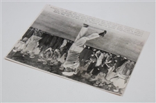 Bantam Ben Hogan In Action at The 1956 Masters Tournament Original AP Wire Photo
