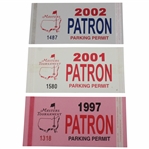 1997, 2001 & 2002 Masters Tournament Patron Parking Permits - Tiger Wins
