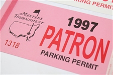 1997, 2001 & 2002 Masters Tournament Patron Parking Permits - Tiger Wins