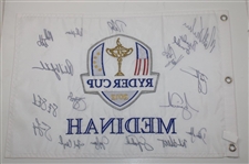 American Team And Captains Signed 2012 Ryder Cup At Medinah Flag JSA ALOA