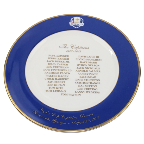2012 Ryder Cup at Medinah Country Club Captains Dinner Porcelain Dinner Plate