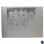 Original World Golf Hall Of Fame Pencil Sketch