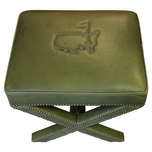 Augusta National GC Berckmans Place Masters Ltd Ed Emerald Leather Ottoman