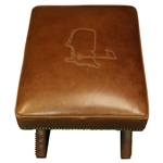 Augusta National GC Berckman's Place Masters Ltd Ed Brown Leather Ottoman