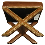 Augusta National GC Berckman's Place Masters Ltd Ed Brown Leather Ottoman