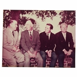 Grand Slam Winners Nicklaus, Player, Hogan & Sarazen Photo Sitting On A Brick Wall