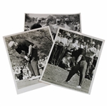 Three (3) Jack Nicklaus 8x10 Photos - Putting, Mid Swing and on Tee with others