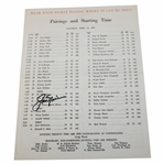 Jack Nicklaus Signed 1965 Masters Tournament Saturday Pairing Sheet JSA ALOA
