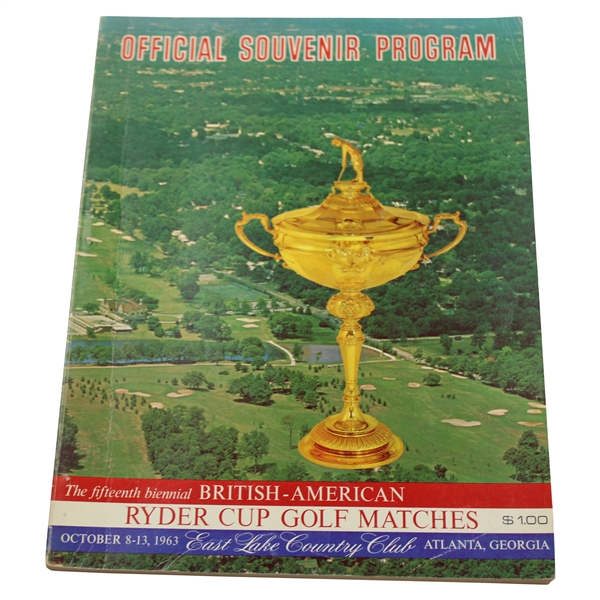 1963 Ryder Cup Golf Matches at East Lake Country Club Official Program