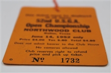 1952 U.S. Open Northwood Club Final Round Full Ticket