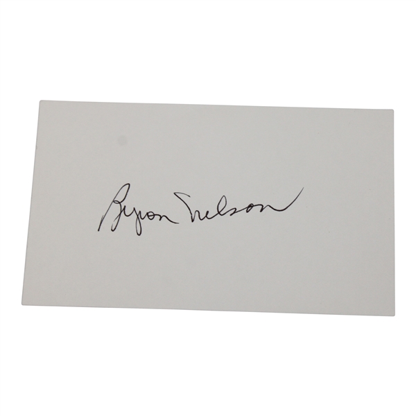 Byron Nelson Signed Index Card JSA ALOA