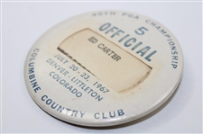 1967 PGA Championship Columbine Country Club Official’s Badge