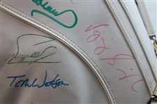 Woods, Hogan, Palmer, Nicklaus, Seve & other Masters Champions Multi-Signed 'The Masters' Golf Bag