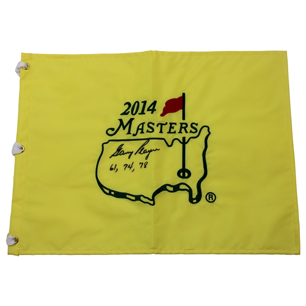 Gary Player Signed 2014 Masters Tournament Flag With Years Won JSA ALOA