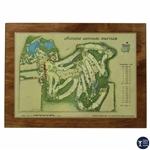1968 Augusta National Golf Club Masters Player Gift - Aeiral Map Laminated on Wood
