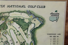 1968 Augusta National Golf Club Masters Player Gift - Aeiral Map Laminated on Wood