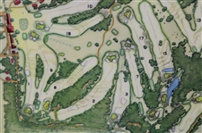 1968 Augusta National Golf Club Masters Player Gift - Aeiral Map Laminated on Wood