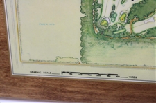 1968 Augusta National Golf Club Masters Player Gift - Aeiral Map Laminated on Wood