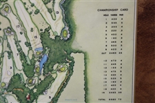 1968 Augusta National Golf Club Masters Player Gift - Aeiral Map Laminated on Wood