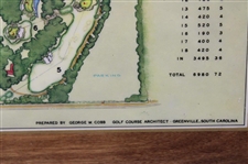 1968 Augusta National Golf Club Masters Player Gift - Aeiral Map Laminated on Wood