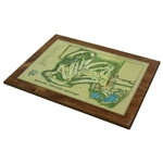 1968 Augusta National Golf Club Masters Player Gift - Aeiral Map Laminated on Wood