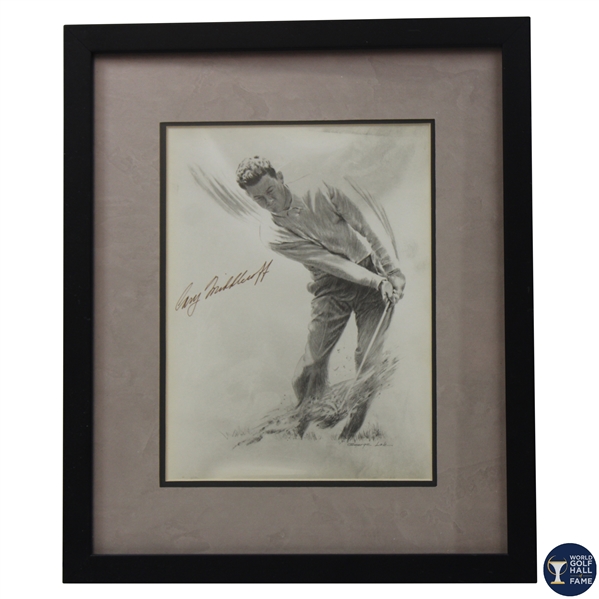 Cary Middlecoff Signed Framed Pencil Sketch  - WGHoF Collection JSA ALOA