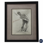 Cary Middlecoff Signed Framed Pencil Sketch  - WGHoF Collection JSA ALOA