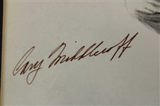 Cary Middlecoff Signed Framed Pencil Sketch  - WGHoF Collection JSA ALOA