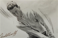 Cary Middlecoff Signed Framed Pencil Sketch  - WGHoF Collection JSA ALOA