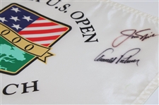 Palmer & Nicklaus Signed 2000 US Open at Pebble Beach Embroidered Flag JSA ALOA