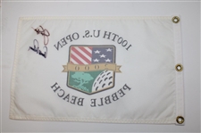 Palmer & Nicklaus Signed 2000 US Open at Pebble Beach Embroidered Flag JSA ALOA
